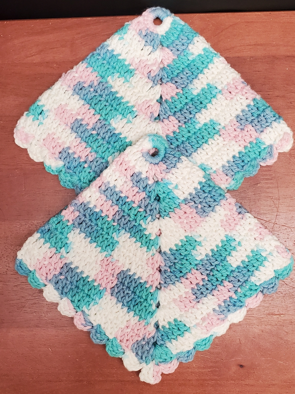 Handmade Granny Core Double Crochet Cotton Potholders Hot Pads Trivet